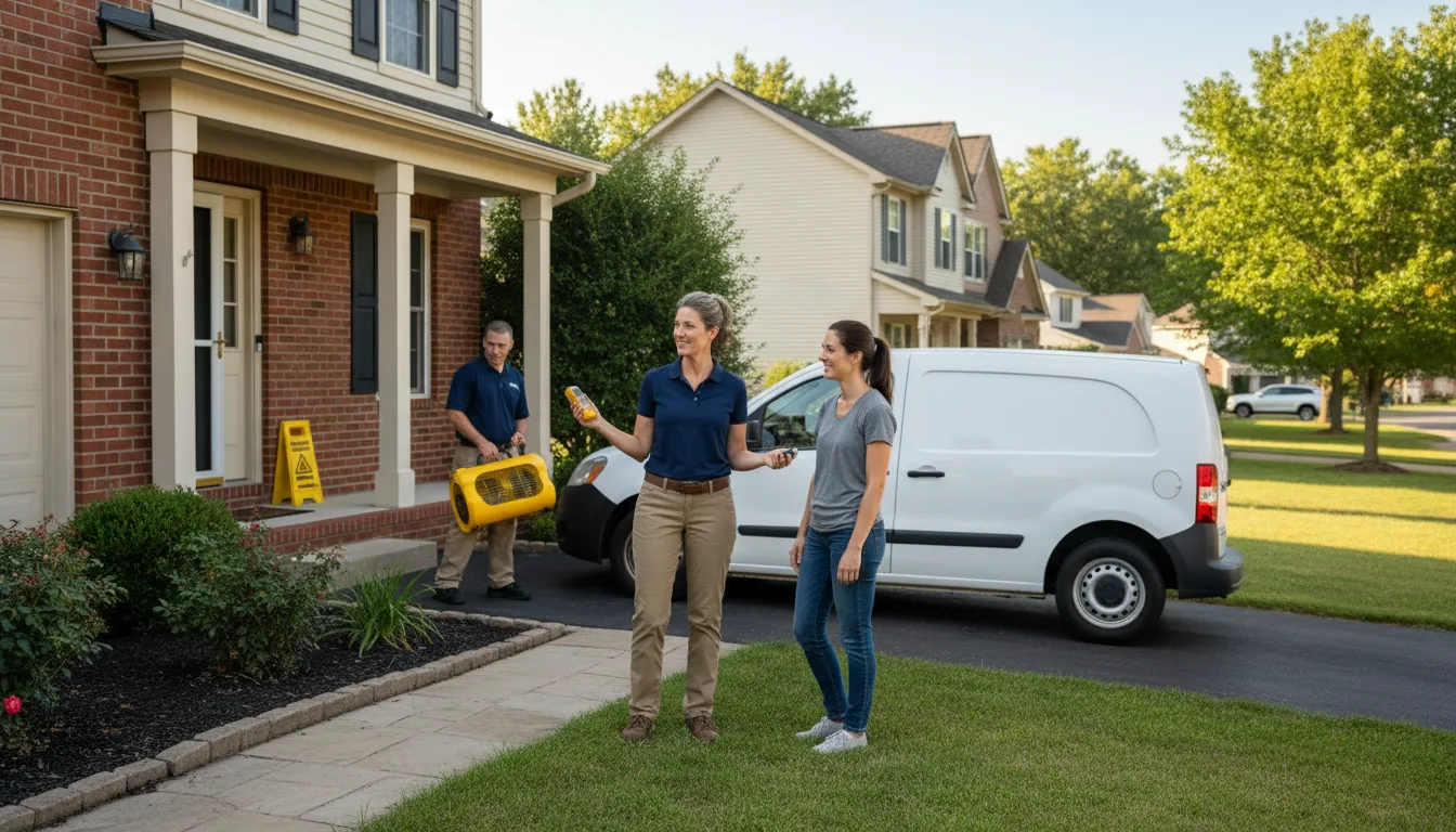 Residential water damage restoration in Marble City, OK